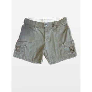 Lee Women's Size 6 Khaki Brown Cargo Shorts with Side Flap Pockets & D-Rings